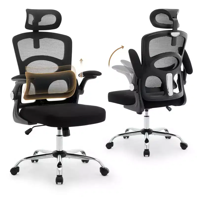 Ergonomic Office Chair,High Back Mesh Desk Chair with Adjustable Headrest & Lumbar Support, Rolling Swivel Computer Chair for Home Office,Gaming Room