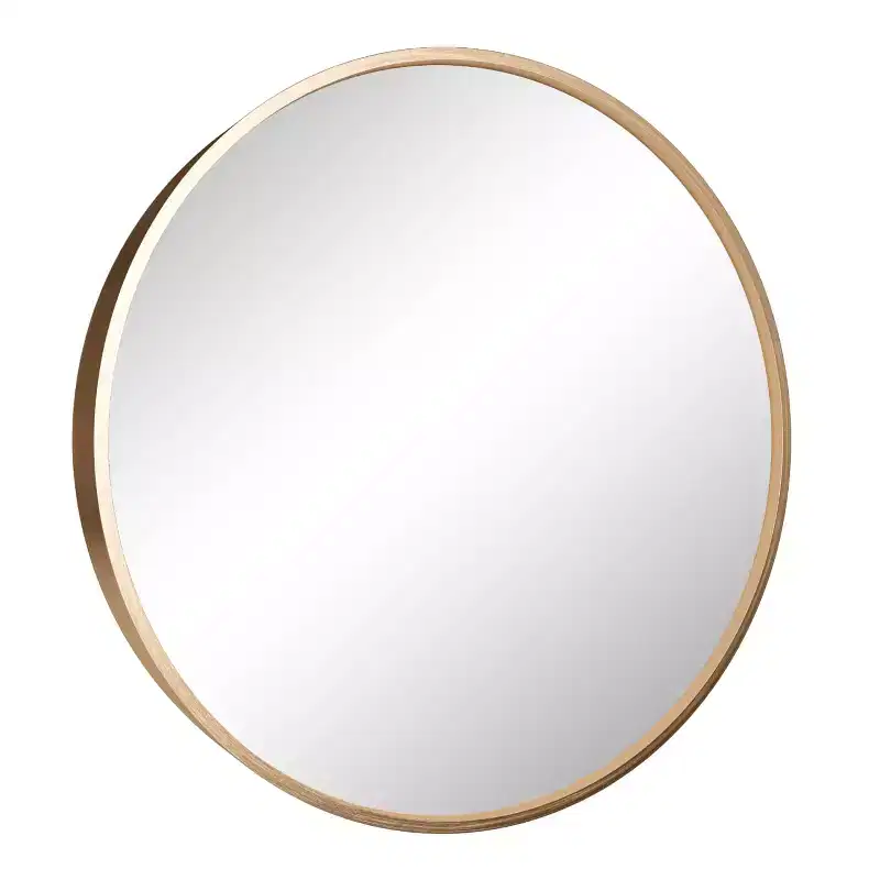 HomeRoots 20 Black Metal Round Framed Accent Mirror