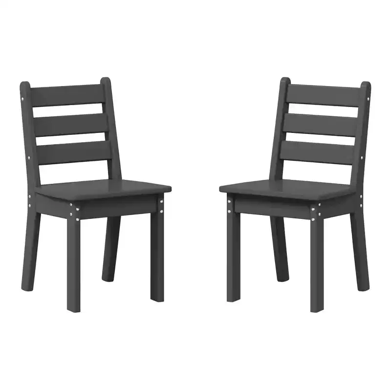 WestinTrends Treehouse Outdoor HDPE Kids Plastic Toddler Dining Chair (Set of Two)
