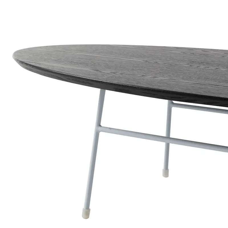 Modern Oval Accent Coffee Table with Powder-Coated Steel Frame for Living Room, Bedroom & Home Office
