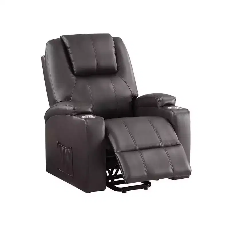 Acme Furniture Evander Leather Aire Power Recliner Sofa Brown