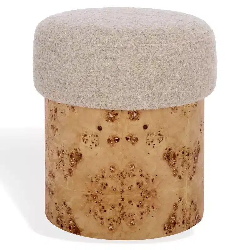 Tobianna Boucle & Burl Ottoman - SFV5149 - Safavieh Couture