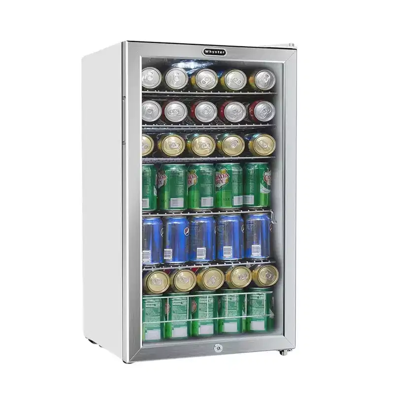 Whynter BR-128WS 17 inch 127 Can Freestanding Beverage Refrigerator cooler with Lock Stainless Steel