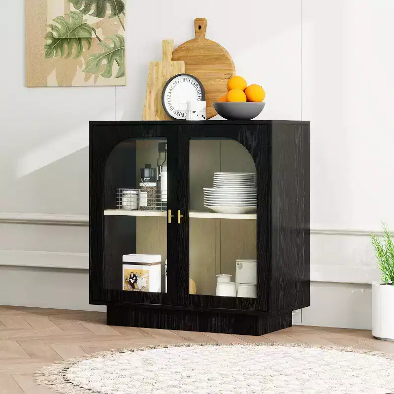 GDFStudio Veatch Modern Storage Cabinet with Acrylic Doors and Adjustable Shelf