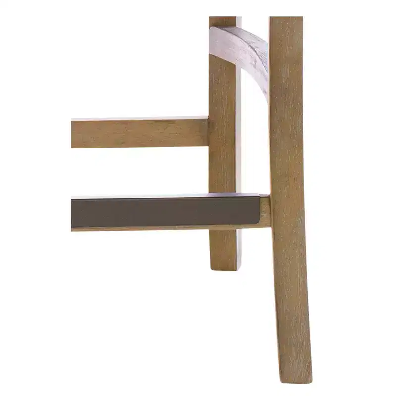 Cane Back Counter Height Barstool – Cream Seat, Reclaimed Wood Frame