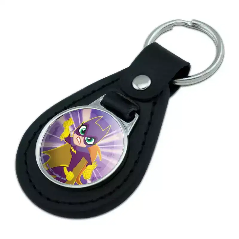 DC Super Hero Girls Batgirl Black Leather Keychain