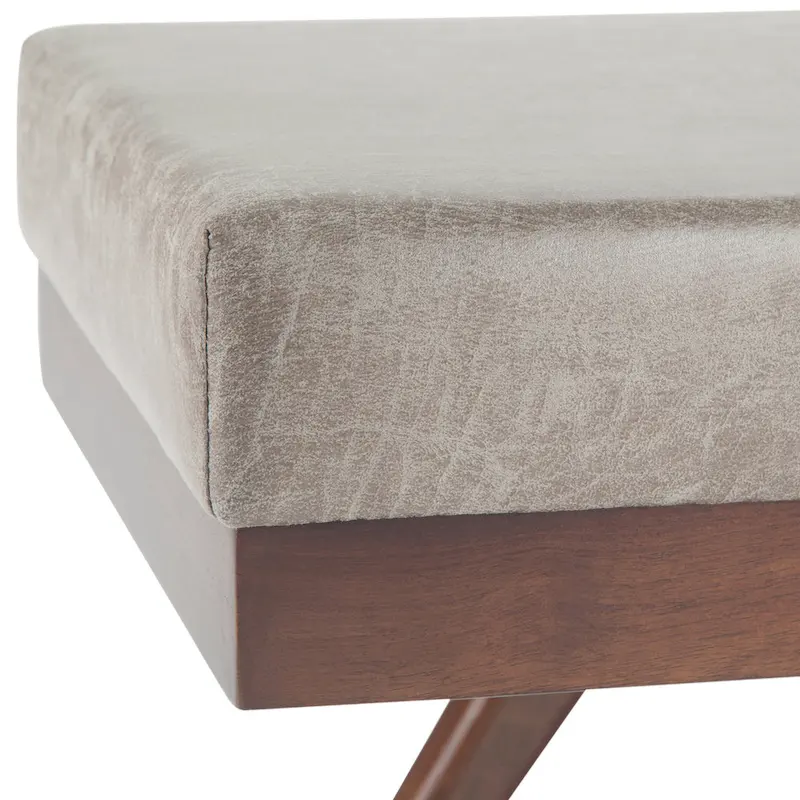WYNDENHALL Nadine 48 inch Wide Mid Century Modern Rectangle Ottoman Bench