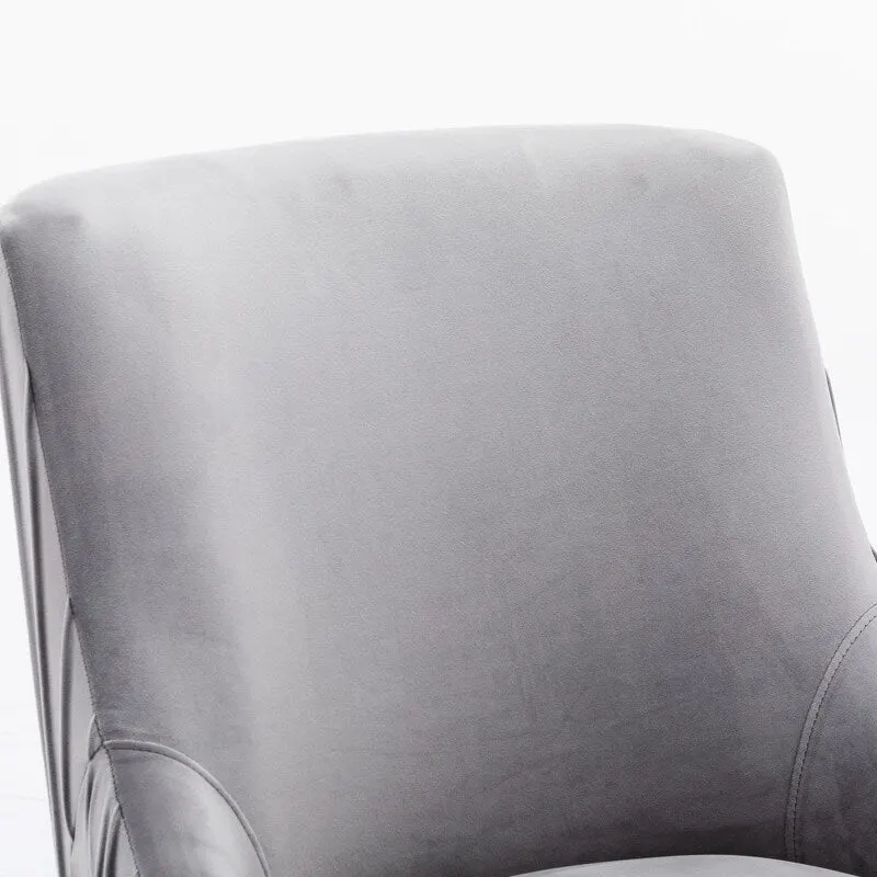 SEYNAR Modern Velvet Pleated Finish Back Dining Chair Set of 4 with Rear Handle