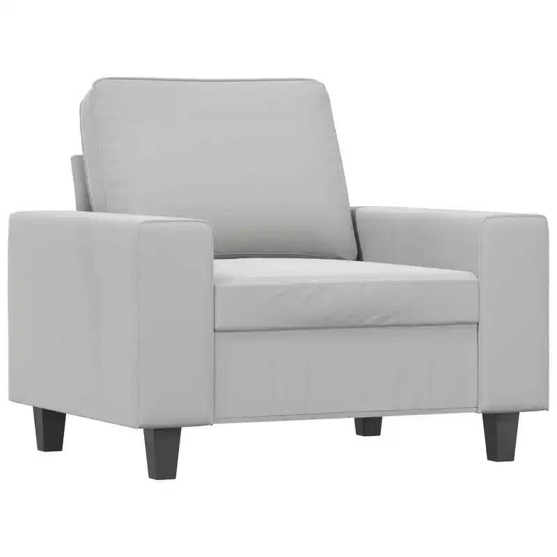 2-Seater Sofa – Light Gray Microfiber, Plush Cushions, Modern Design, 60.6