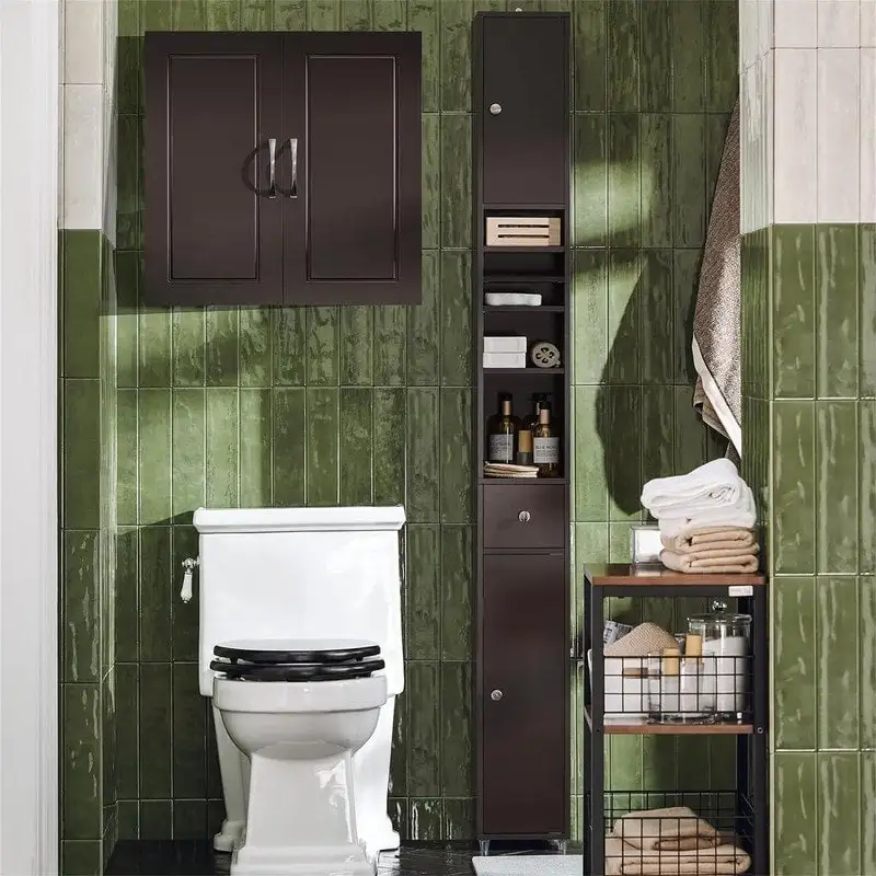 Black Bathroom Tall Cabinet - 7.87D x 7.87W x 70.87H