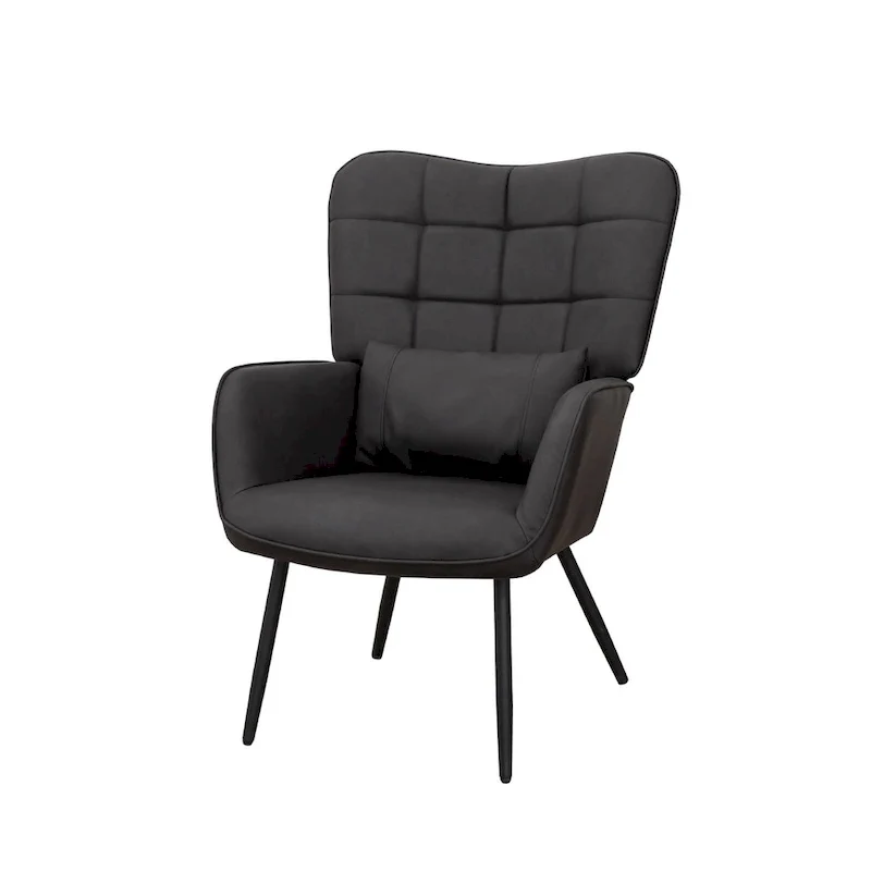 Bonded Leather Armchair Modern Accent Chair Set of 2