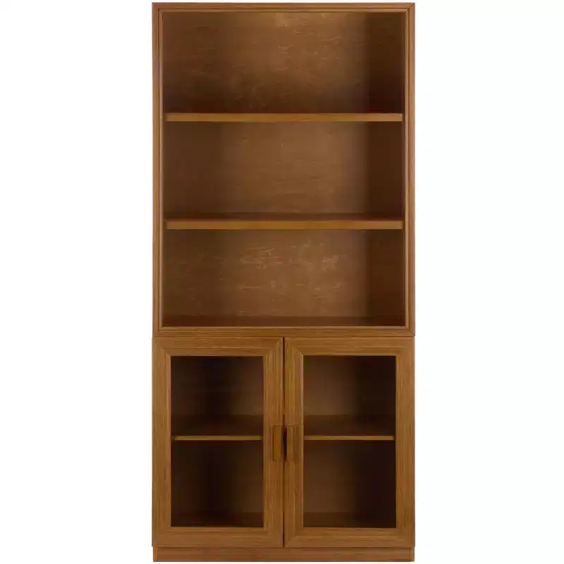 Jollie Glass Door Bookcase - Natural - SEI