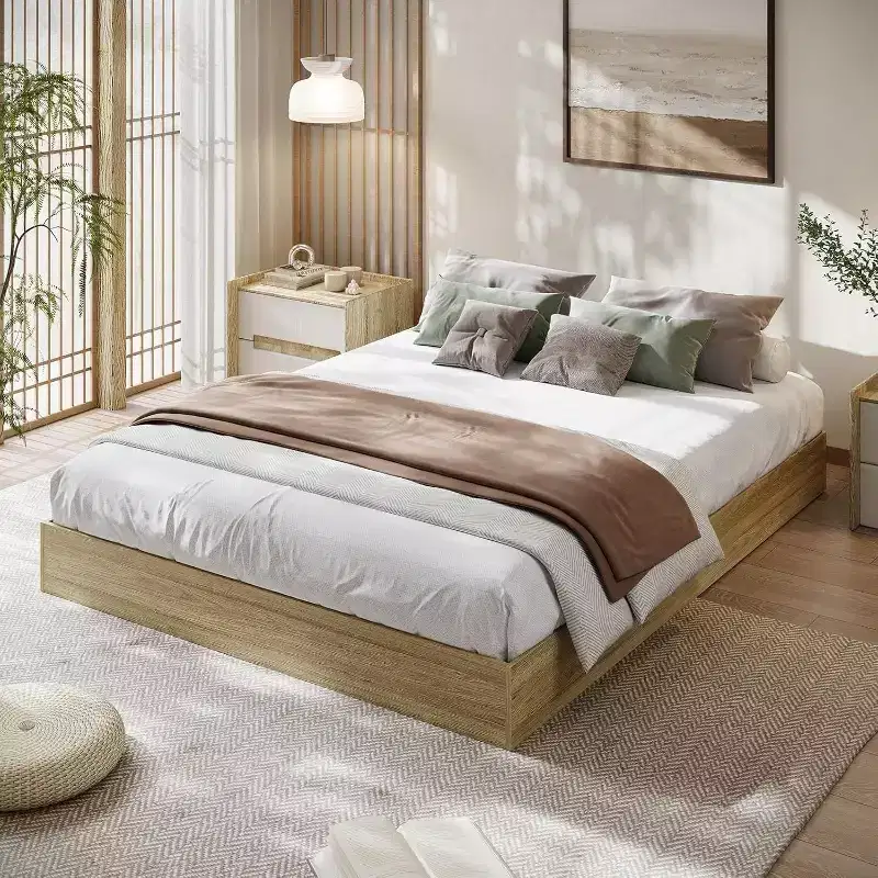 Platform Bed Frame with Wooden Slat Support, No Box Spring Needed, Easy Assembly