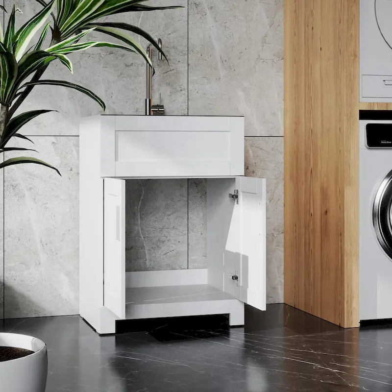 24-Inch Laundry Utility Sink Cabinet with Stainless Steel Faucet