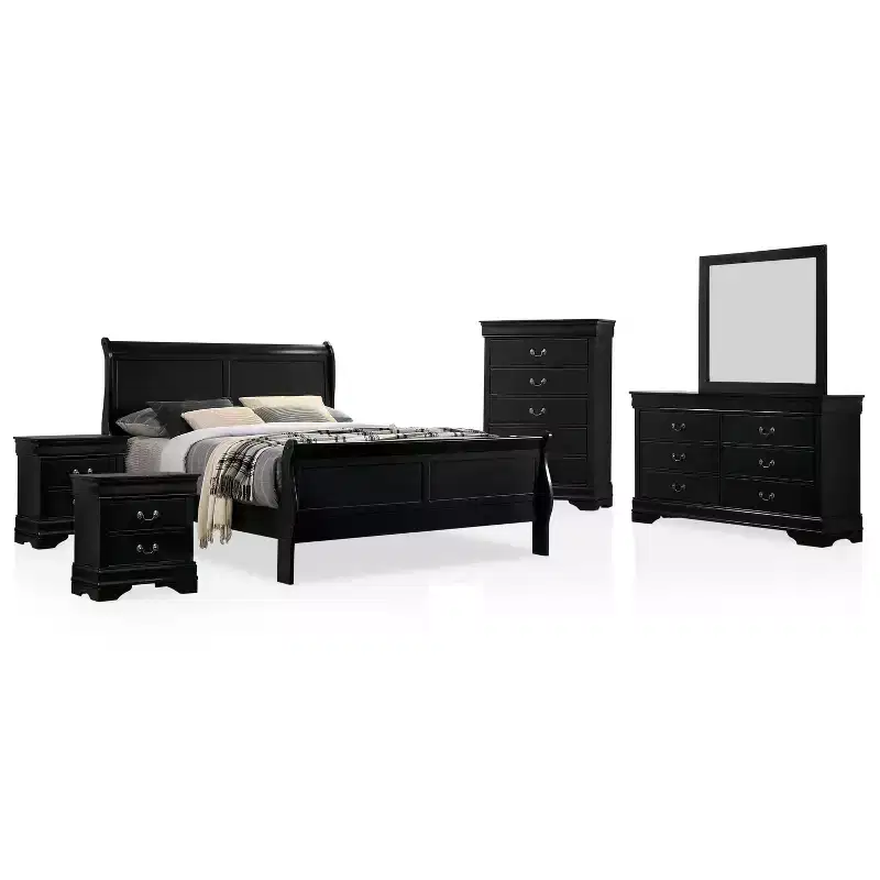 6pc Sliver Sleigh Bedroom Set - HOMES: Inside + Out