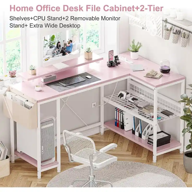 Small Gaming Desk with Power Outlets