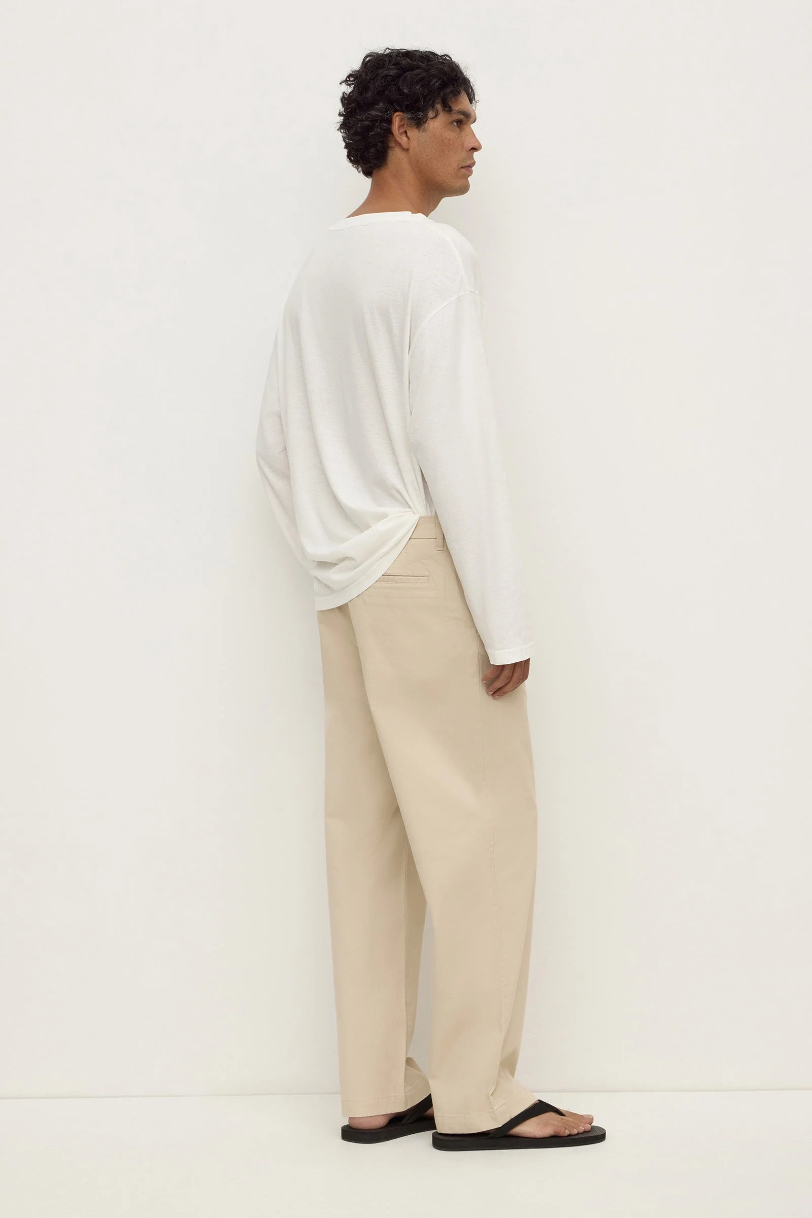 Pebble Pleated Cotton Chino