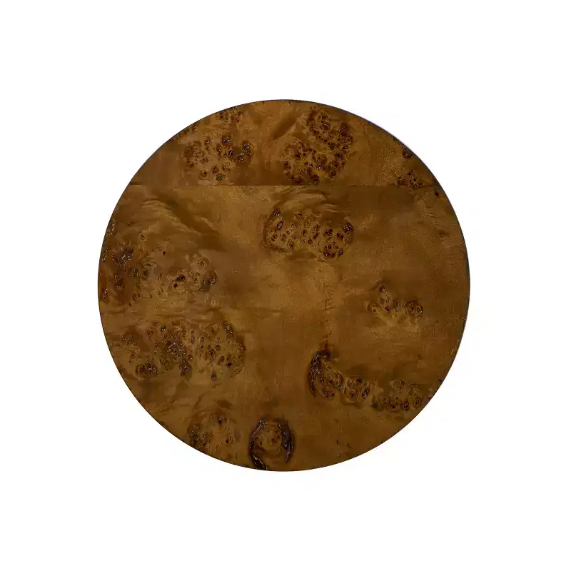 Jennifer Taylor Home Bolin 18 Round Pillar Burl Accent Side Table, Walnut Brown Burl Wood