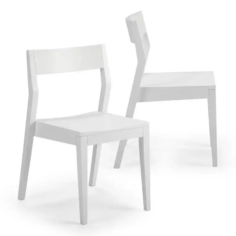 Plank+Beam Modern Dining Chair Set of 2, Solid Wood Chairs for Kitchen, Office, Living Room