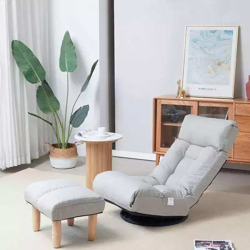 TUYOHW Swivel Accent Chair with Ottoman,Ergonomic Lounge Chair with Multi-Position Backrest and Headrest,Single Sofa for Living Room,Bedroom