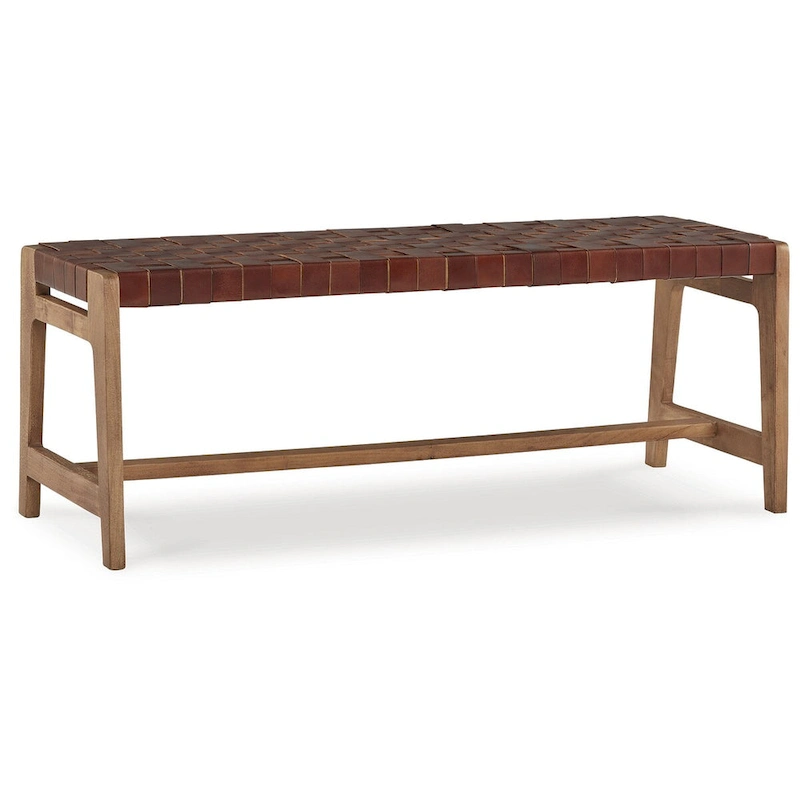 Signature Design by Ashley Lemmund Natural/Brown Accent Bench - 48 W x 15.75 D x 18.13 H