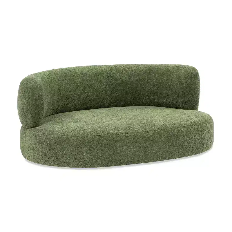 36 Curved Dog Sofa Bed, Medium, Moss Green Fleeced Teddy