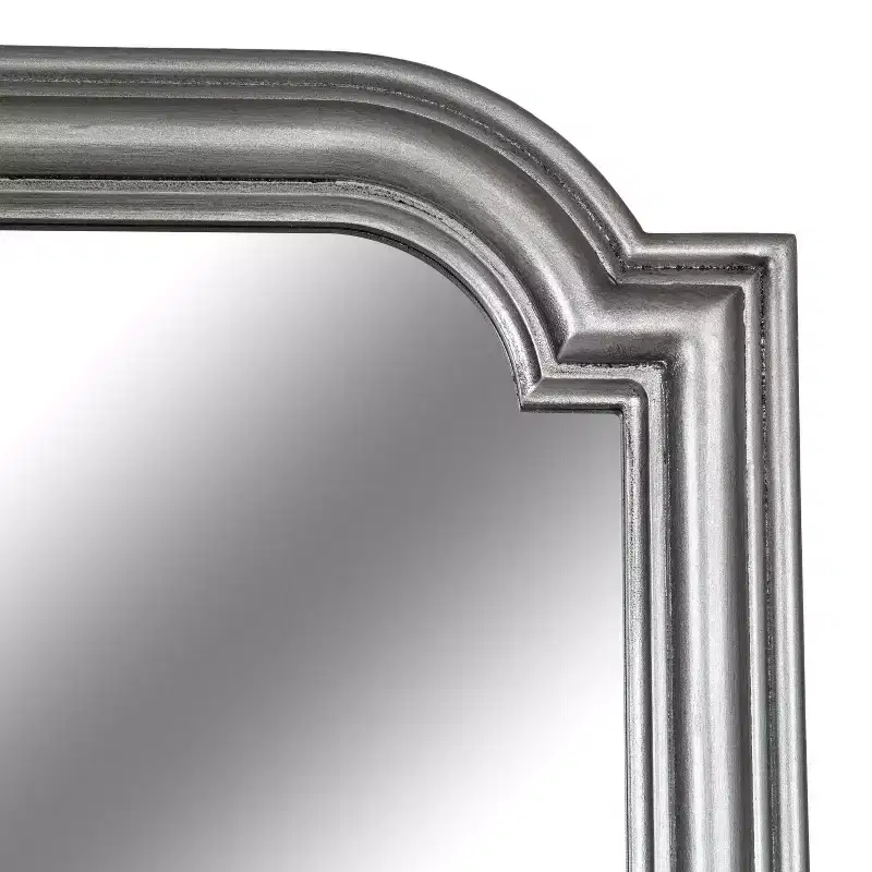 Kate and Laurel Kinsman Rectangle MDF Scallop Mirror, 24x36, Silver