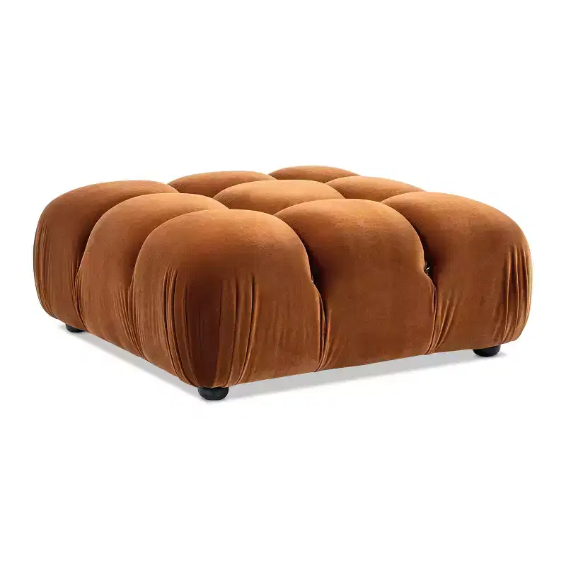 Jennifer Taylor Home Marcel 36 Bubble Modular Modern Cocktail Ottoman, Olive Green Performance Velvet