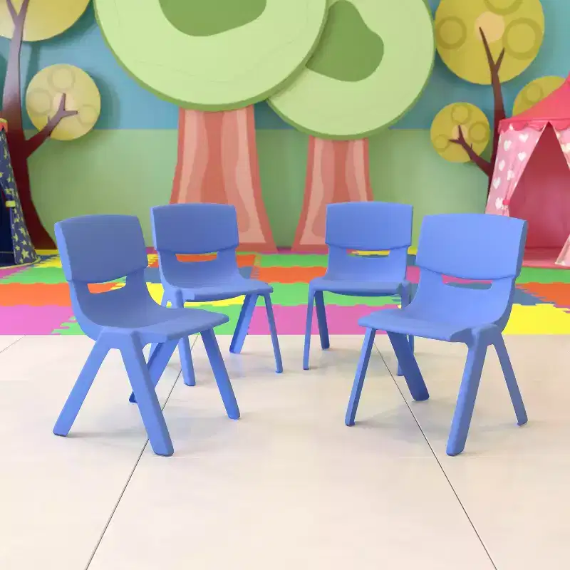 Flash Furniture 4 Pack Plastic Stackable School Chair with 12'' Seat Height