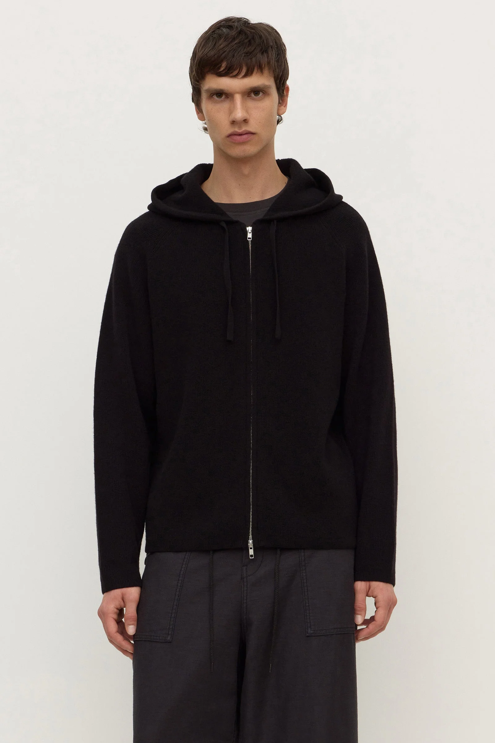 Merino Cashmere Knit Zip Hoodie