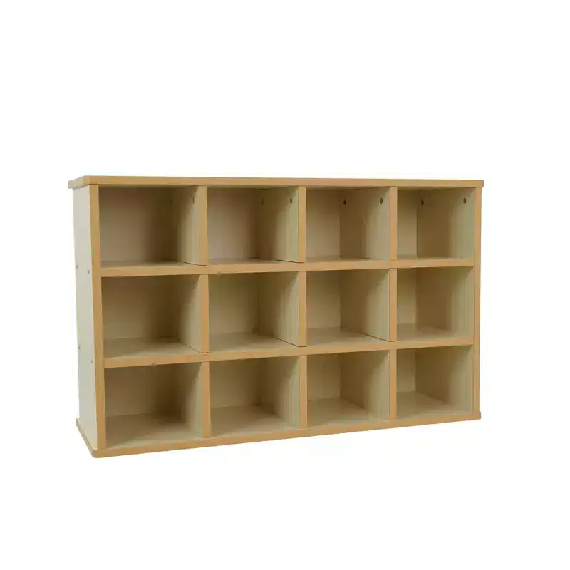 Kids' 24 Cubby Storage Cabinet Almond Maple Wood Laminate