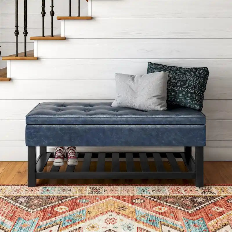 44 inch Wide Transitional Rectangle Ottoman Bench