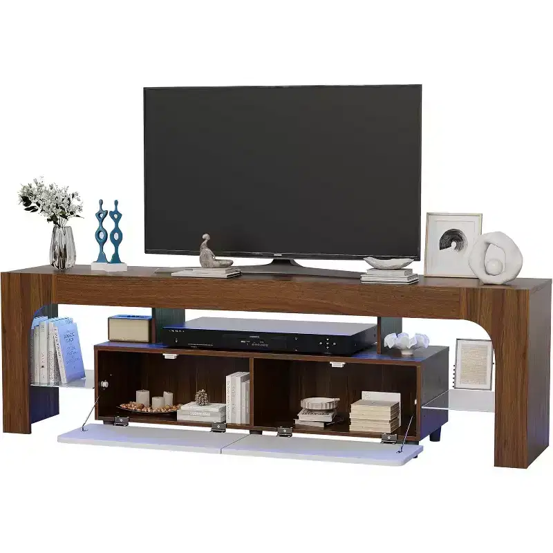 Modern TV Stand with Storage, Entertainment Center Cabinet with Drawers and Shelves for Living Room
