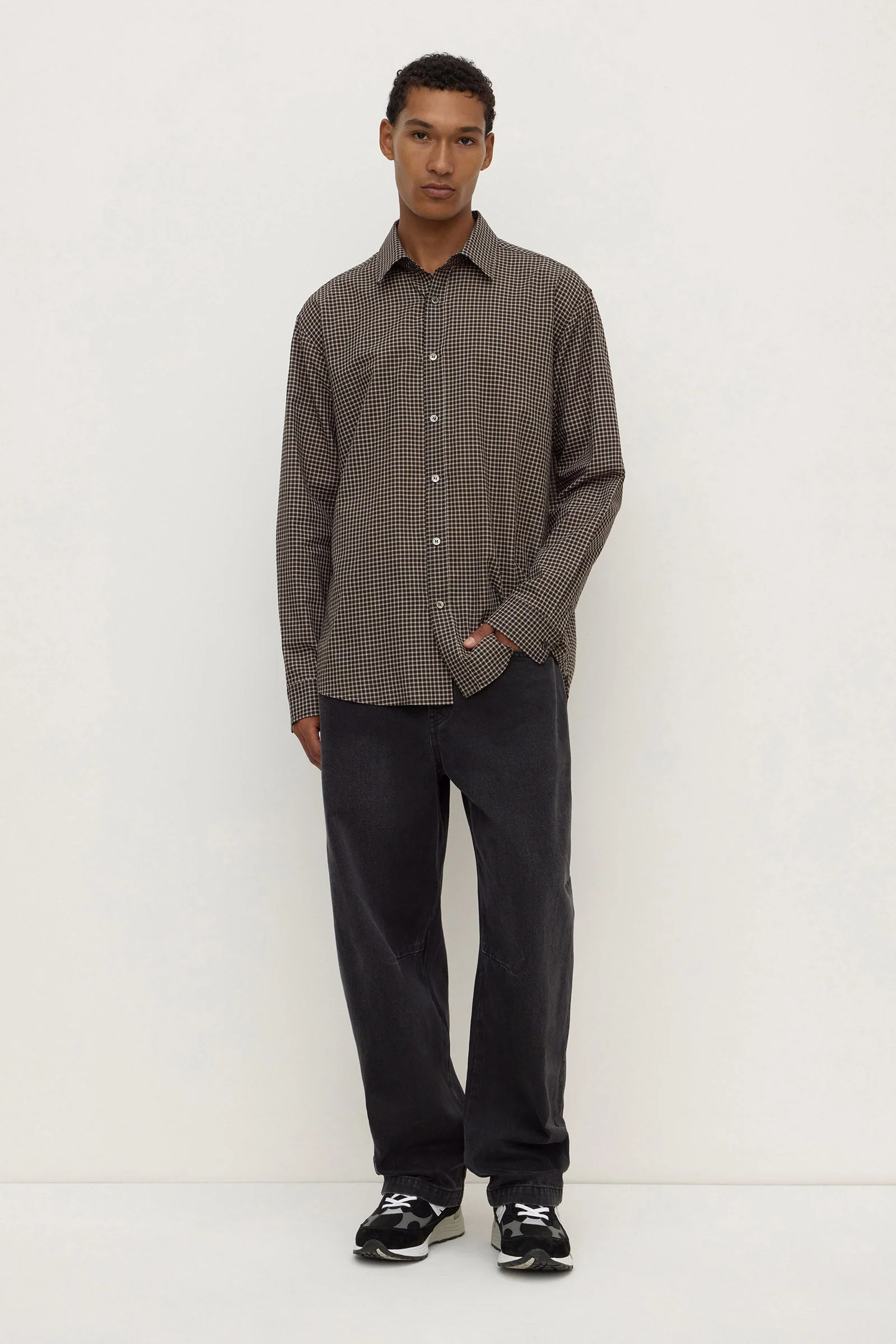 Brown Black Check Long Sleeve Shirt II