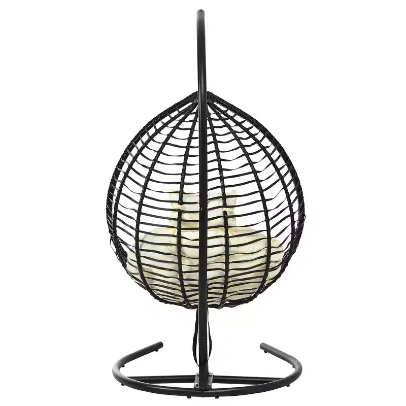 Whisen Hanging Hammock Chair with Stand, Egg Swing Chair with Iron Frame and Cushion & Headrest