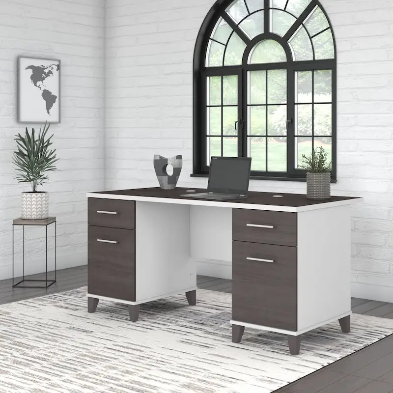 Bush Furniture Somerset 60W Office Computer Desk with Drawers