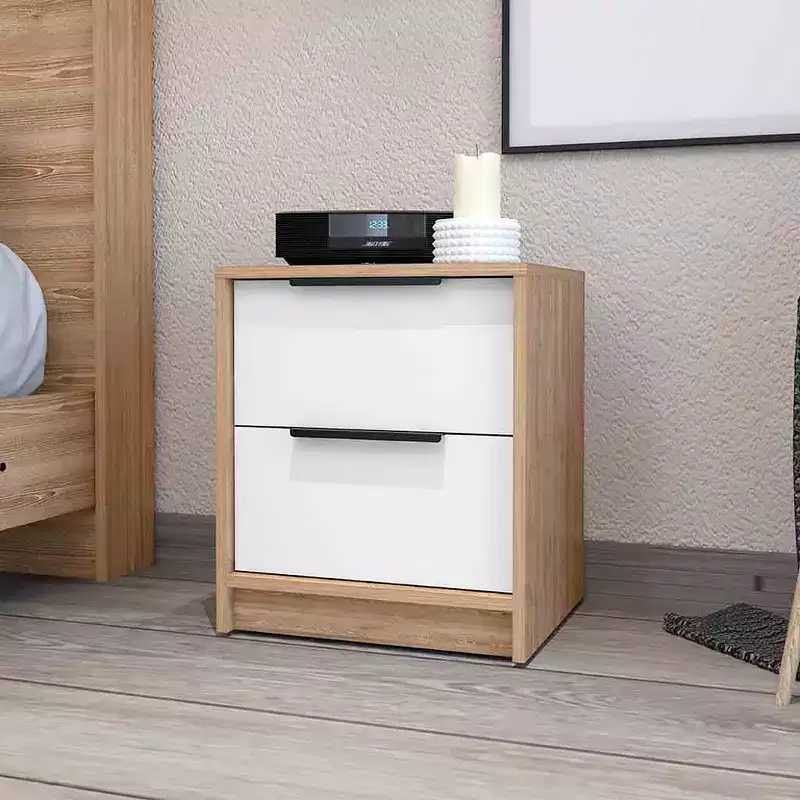 Washington Stylish Functional 2 Drawer Nightstand for Bedroom Living Room