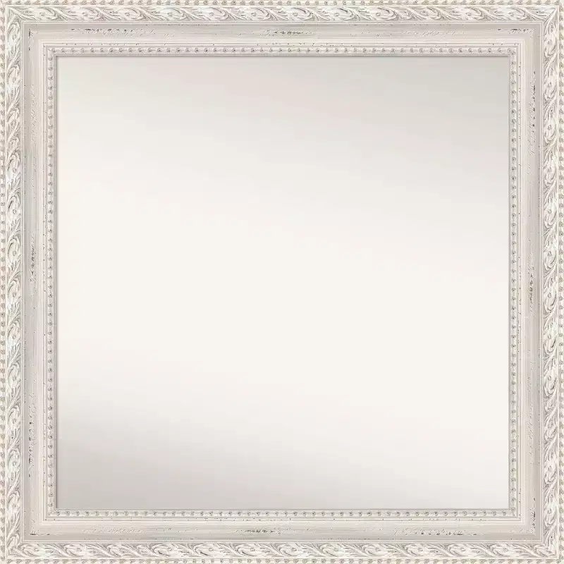 32"x32" Opera Wood Wall Mirror, Square, Modern Decor - Amanti Art: Includes Mounting Hardware