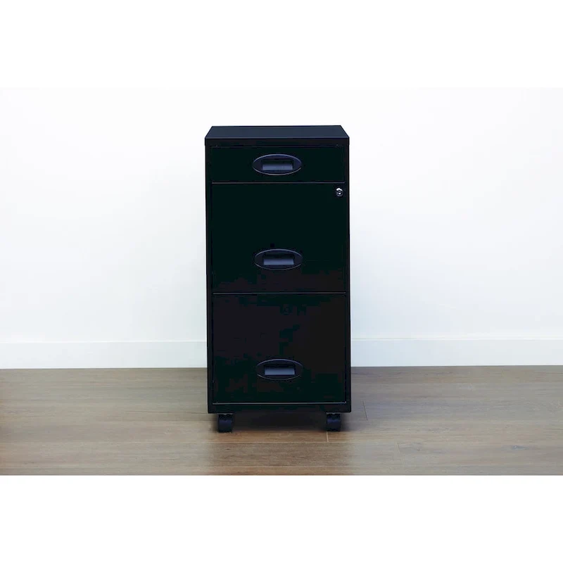Space Solutions Black 3-drawer Mobile File Cabinet