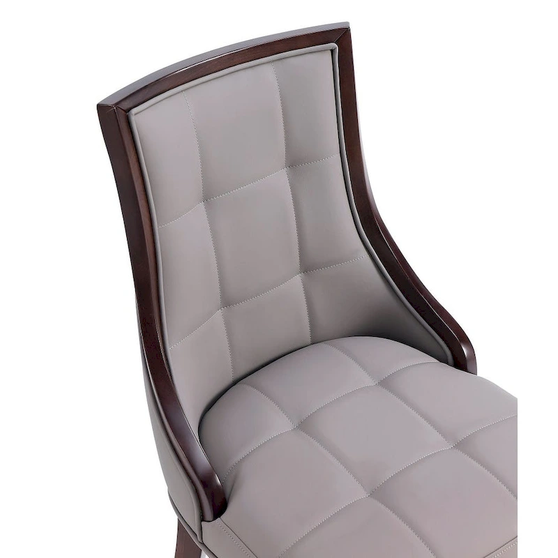 Fifth Avenue Cream and Walnut Faux Leather Dining Chair (Set of Two)