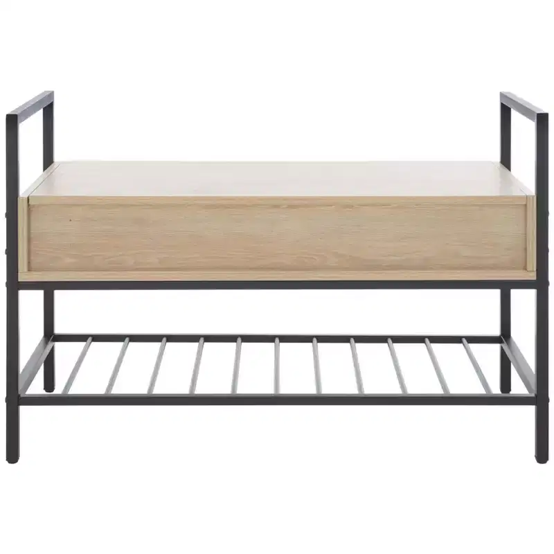 Rhonwen Storage Bench - BCH9300 - Sand/Black - Safavieh