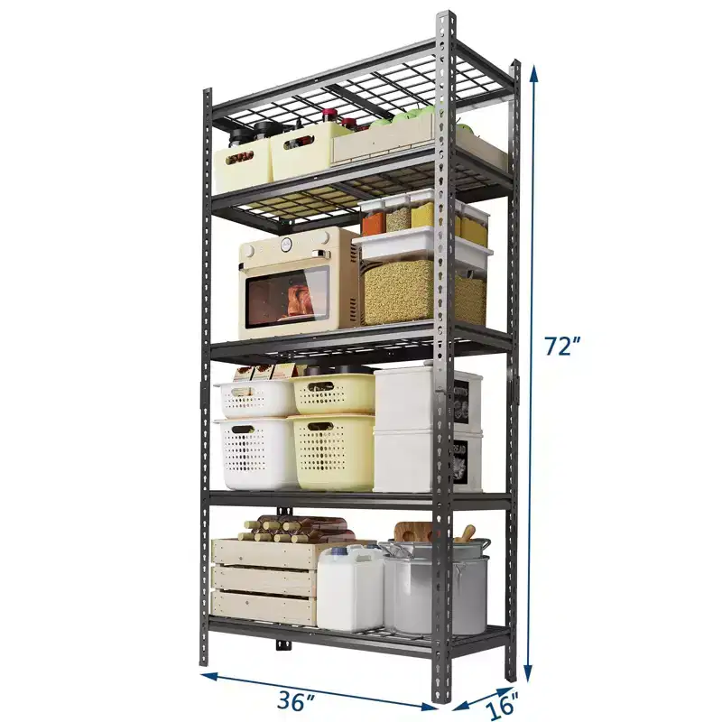 Heavy Duty 5-Tier Metal Garage Shelving Unit 2200 lb Capacity - Adjustable for Storage, Garage and Basement