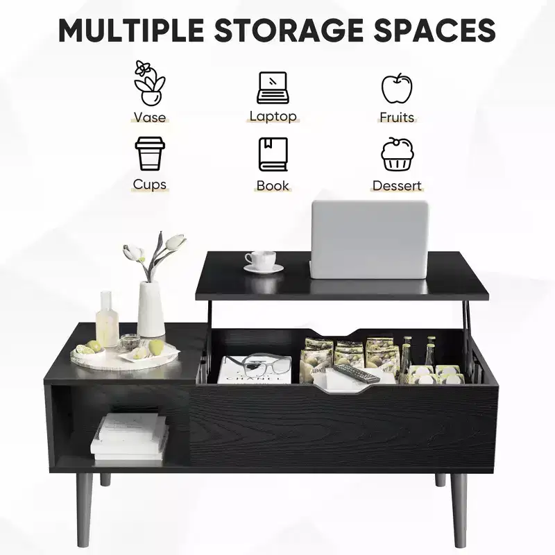 Coffee Table - Lift Tabletop with Storage for Living Room