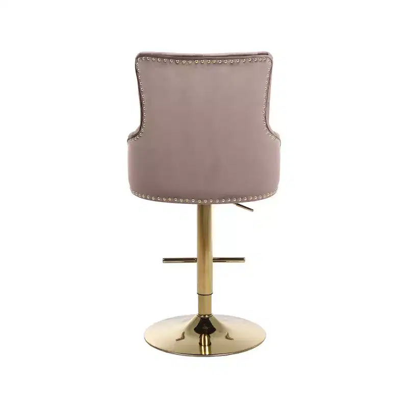 Pink Velvet Adjustable Stool