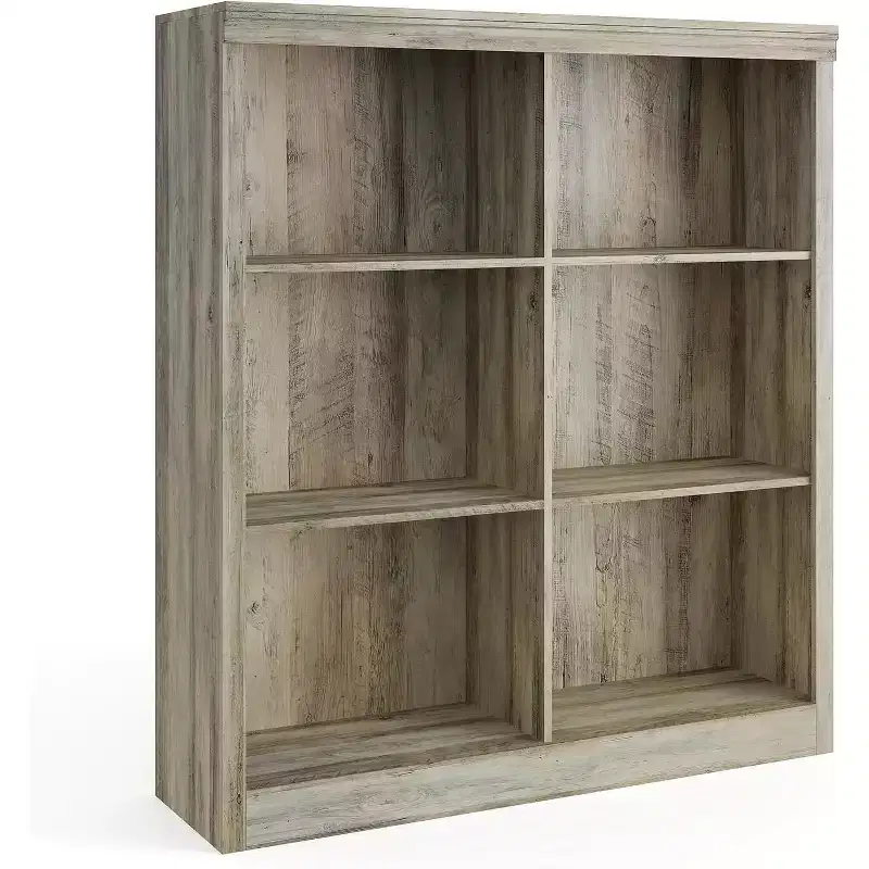 6-Cube Storage Organizer Shelf, 53-Inch Tall Bookcase with Anti-Tip Device, Sturdy Wood Shelf for Living Room, Bedroom & Home Office