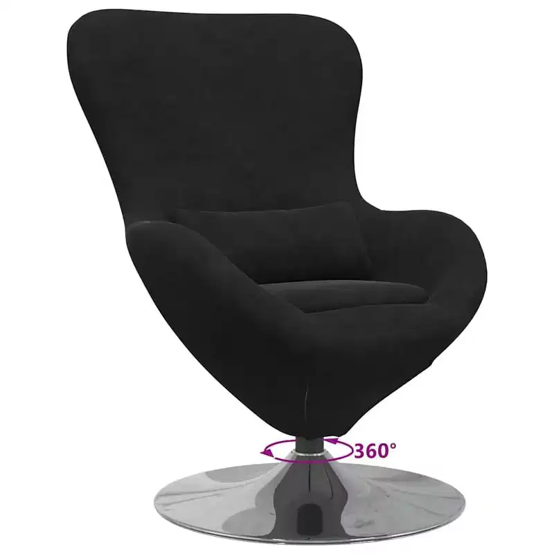 Egg Chair with Footstool Velvet