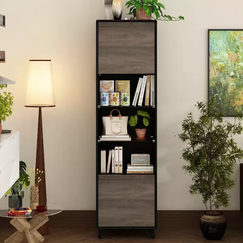 Vertical Storage Cabinet with Double-Door Design