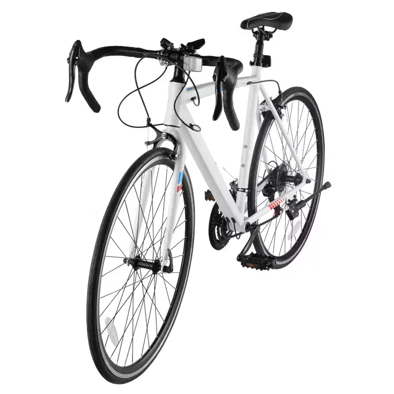 VEVOR Road Bike, 700C Wheels Racing Bike, SHIMANO 21 Speeds Drivetrain City Commuter Road Bicycle with Carbon Steel Frame, White