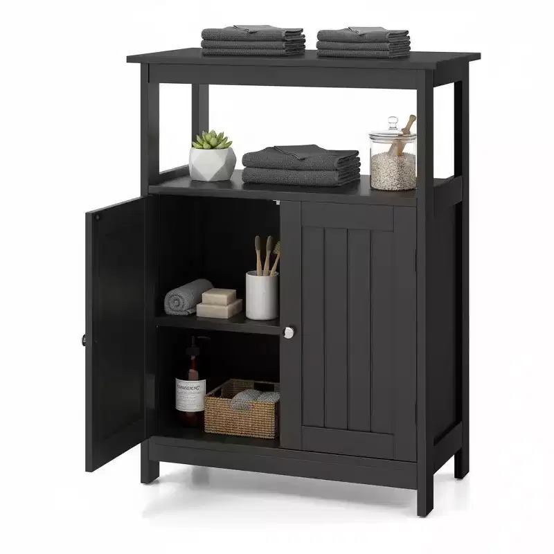 Dcolora Bathroom Floor Cabinet with 2 Doors & Adjustable Shelf
