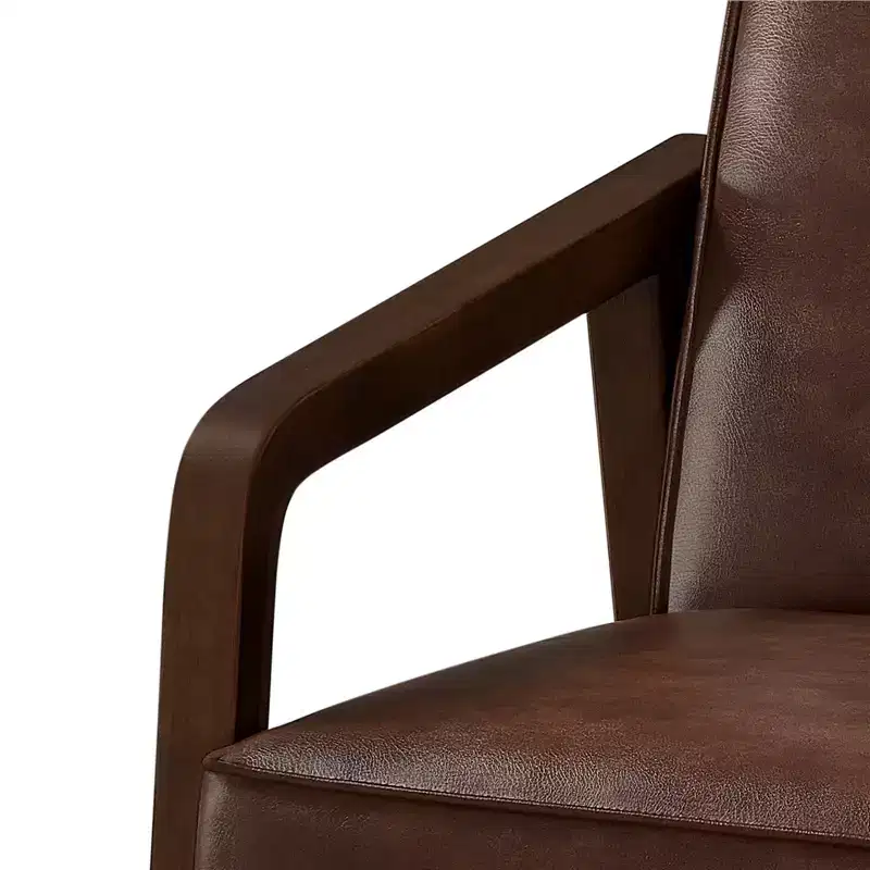 Modern Faux Leather Upholstered Accent Chair Armchair